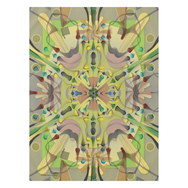 Cotton Tablecloth abstract geo 52x70 inches 0641a (Front)