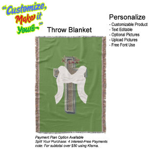 Cotton Throw Blanket Green Background