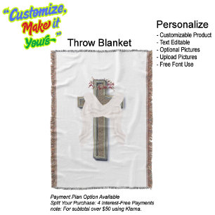 Cotton Throw Blanket White Background