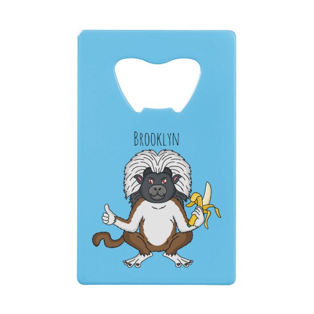 Cotton Top Tamarin monkey cartoon illustration (Front)