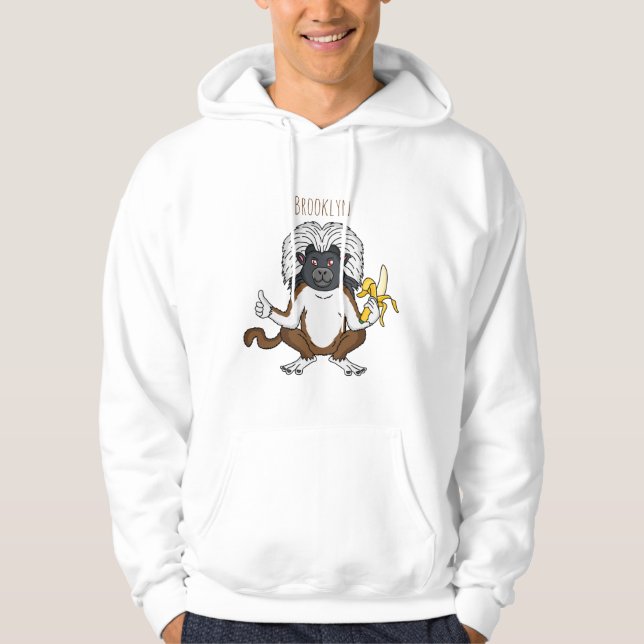 Cotton Top Tamarin monkey cartoon illustration (Front)