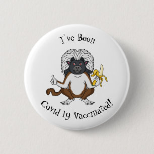 Cotton Top Tamarin monkey cartoon illustration 6 Cm Round Badge