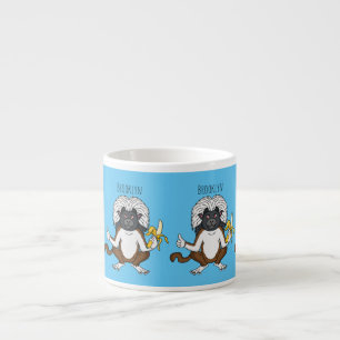 Cotton Top Tamarin monkey cartoon illustration Espresso Cup