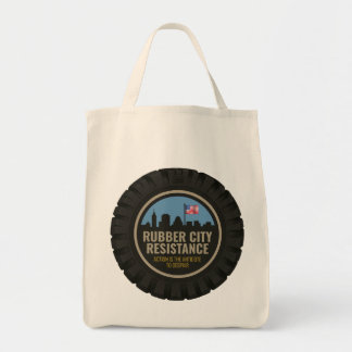 Cotton tote featuring Rubber City Resistance logo  Bag