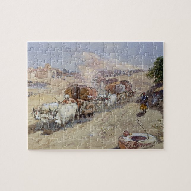 Cotton Transport, India, 1862 (w/c over pencil hei Jigsaw Puzzle (Horizontal)