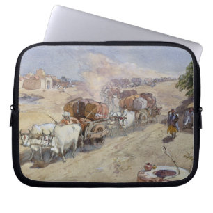 Cotton Transport, India, 1862 (w/c over pencil hei Laptop Sleeve
