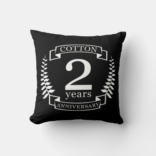 Cotton wedding anniversary 2 years married cushion (Front)