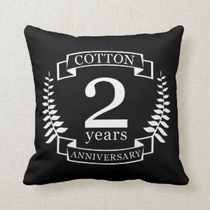 Cotton wedding anniversary 2 years married cushion