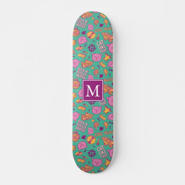 Cottonball Pattern Monogram Skateboard (Front)