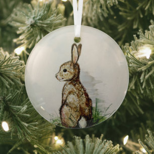 Cottontail by Hevener Glass Tree Decoration