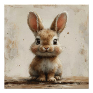 Cottontail Charm: A Bit of Whimsy Bunny Poster