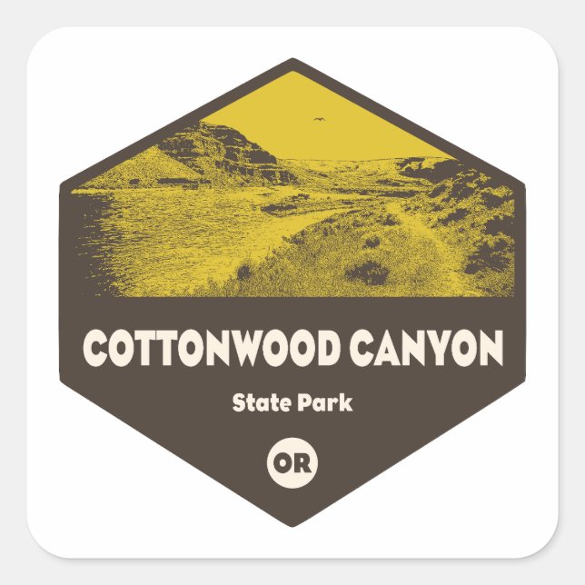 Cottonwood Canyon State Park Oregon Square Sticker (Front)