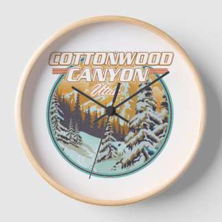 Cottonwood Canyon Utah logo Clock