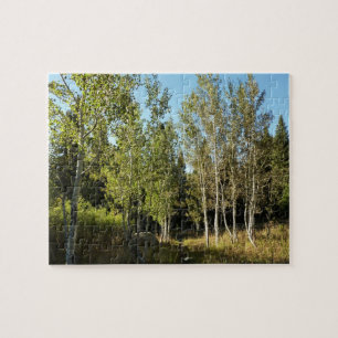 Cottonwoods Along Moose Ponds Trail at Grand Teton Jigsaw Puzzle