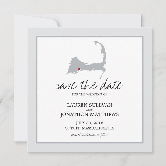Cotuit Cape Cod Wedding Save the Date (Front)
