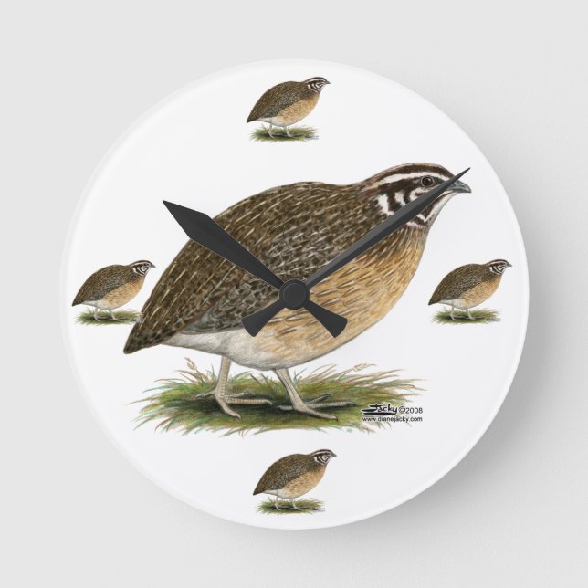 Coturnix Pharaoh Quail Round Clock (Front)