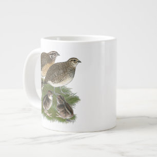 Coturnix Quail Family Large Coffee Mug