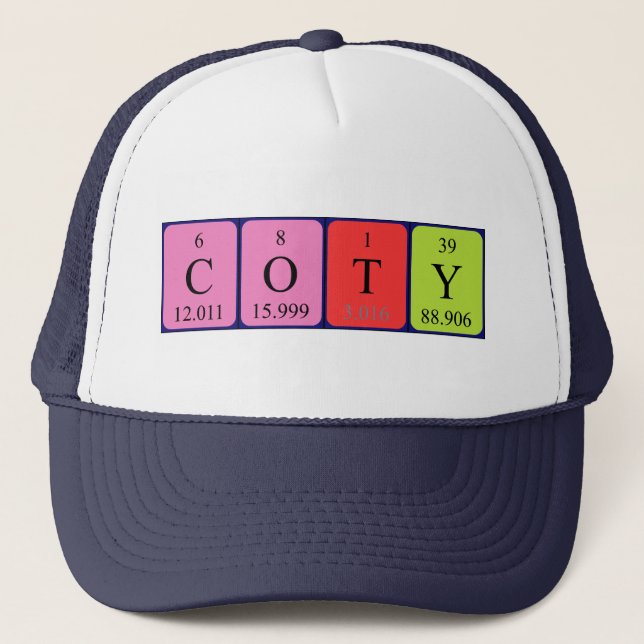 Coty periodic table name hat (Front)