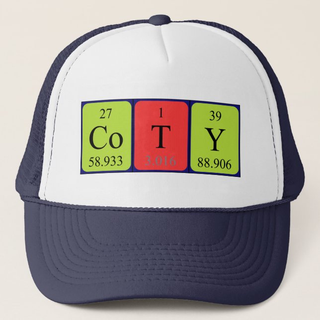 Coty periodic table name hat (Front)