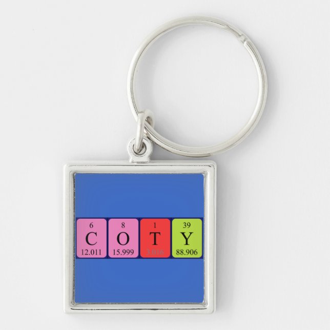 Coty periodic table name keyring (Front)