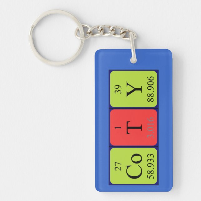 Coty periodic table name keyring (Front)