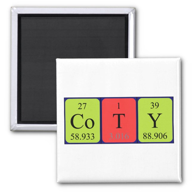 Coty periodic table name magnet (Front)
