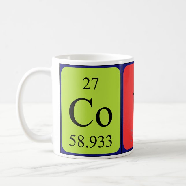 Coty periodic table name mug (Left)