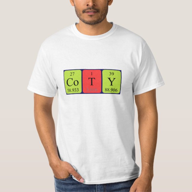 Coty periodic table name shirt (Front)