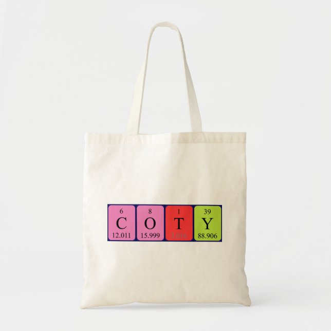 Coty periodic table name tote bag (Front)