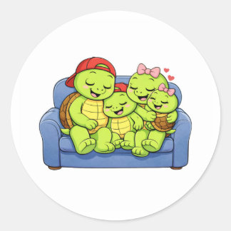 Couch Cuddle Classic Round Sticker