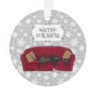 Couch Greyhound (black) Dog Waiting for Santa
