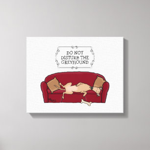 Couch Greyhound (fawn) Dog Lazy Sleeping Funny Canvas Print