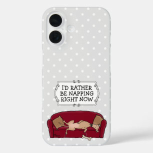 Couch Greyhound (fawn) Dog Lazy Sleeping Funny iPhone 16 Case