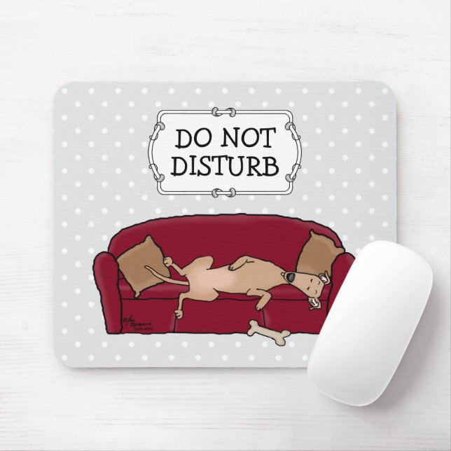 Couch Greyhound (fawn) Dog Lazy Sleeping Funny Mouse Mat (With Mouse)