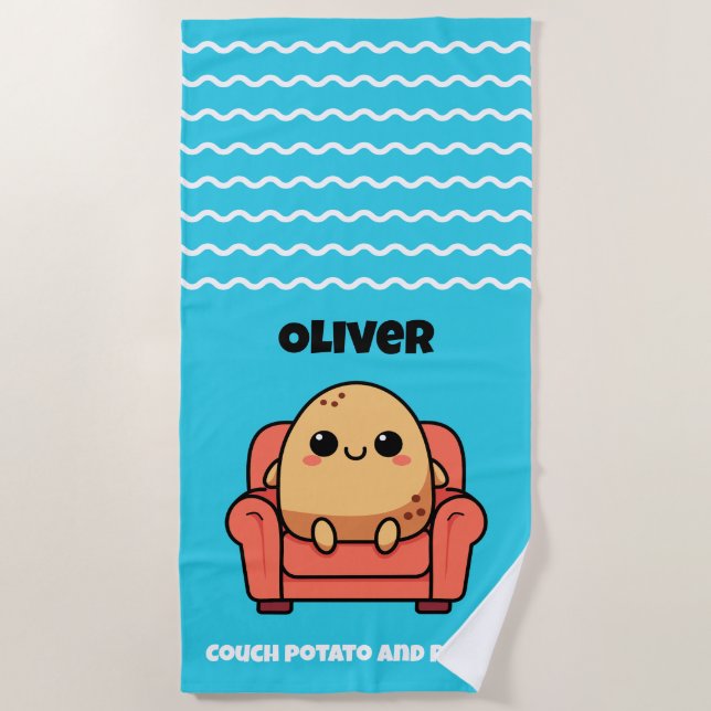 Couch Potato And Proud Beach Towel (Front)