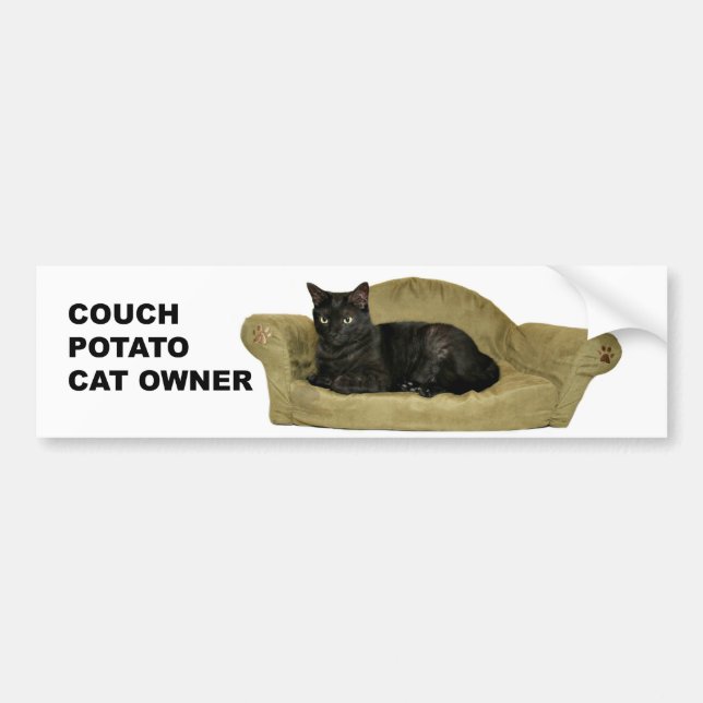 Couch potato Cat bumper sticker (Front)