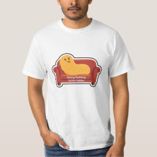 Couch Potato Doodle   Funny Lazy Mood Sticker T-Shirt