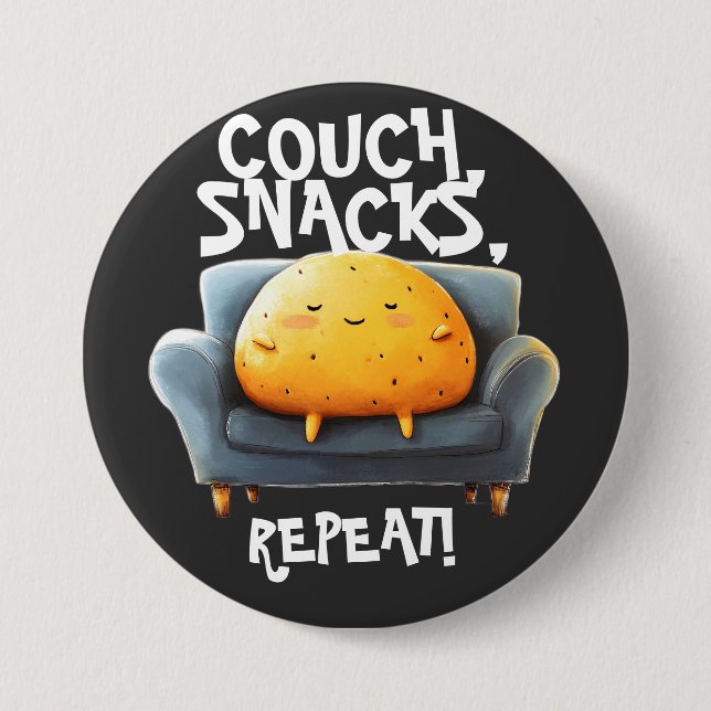 Couch Potato Funny 7.5 Cm Round Badge (Front)