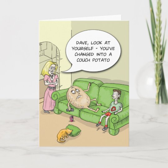 Couch Potato Funny Greeting Card Zazzle Co Uk
