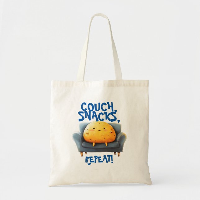 Couch Potato Funny Tote Bag (Front)