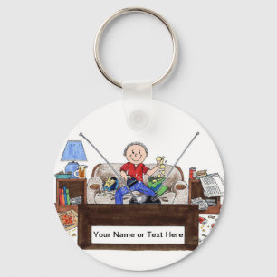 Couch Potato - Male  Key Ring
