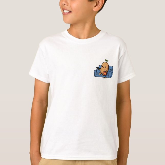 Couch Potato Snack Time Kids T-Shirt (Front)