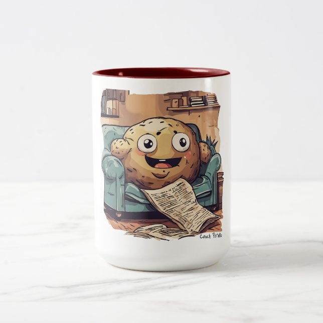 Couch Potato Two-Tone Coffee Mug (Center)