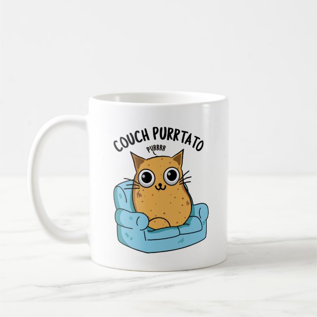 Couch Purrtato Funny Potato Pun  Coffee Mug (Left)