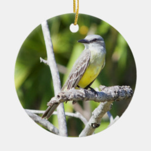 Couch’s Kingbird of the Yucatan Ceramic Tree Decoration