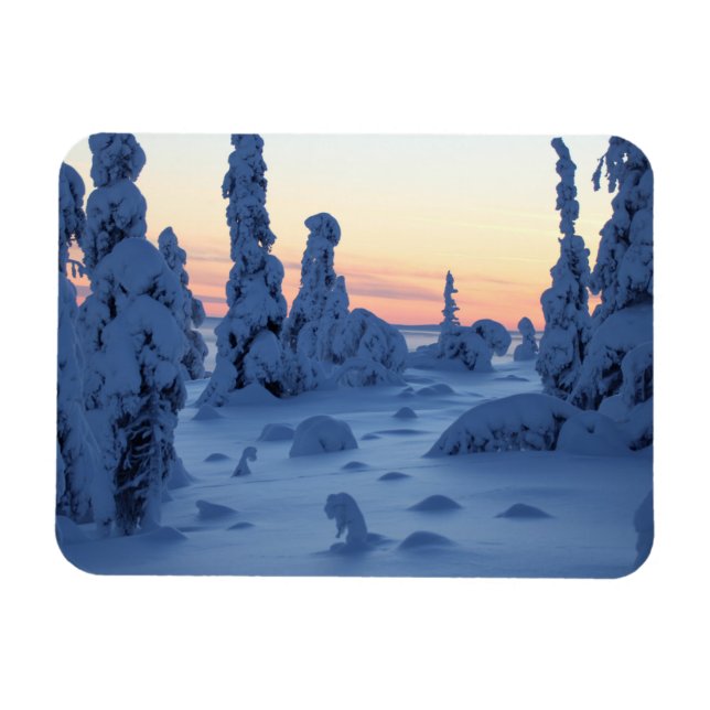 Couché de soleil en Laponie Magnet (Horizontal)