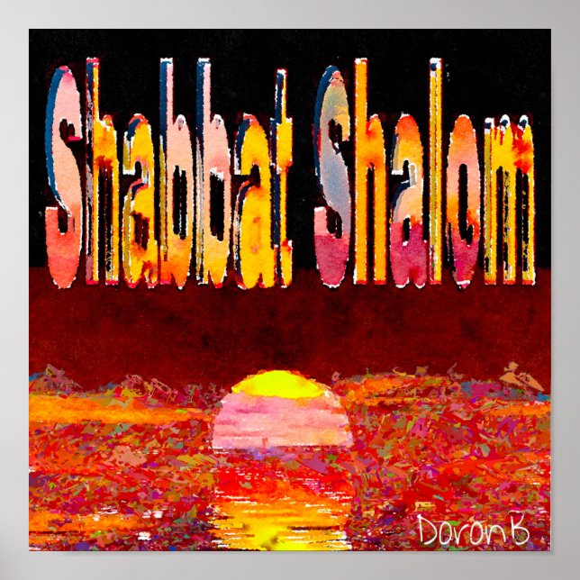 Coucher de soleil shabbat shalom poster (Front)