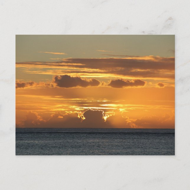 Coucher de soleil - Sunset - Ile Maurice Postcard (Front)