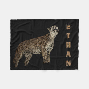 Cougar, Add Name Fleece Blanket