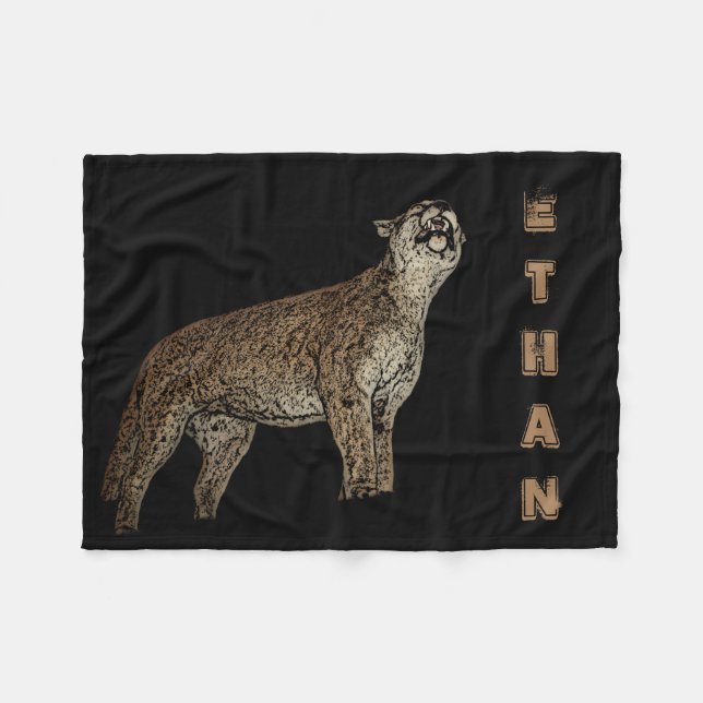 Cougar, Add Name Fleece Blanket (Front (Horizontal))